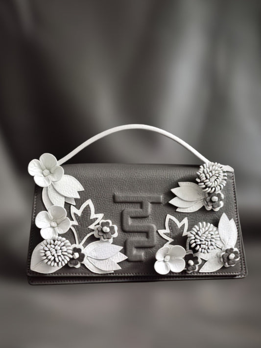 Bloom Bag in Grey and White