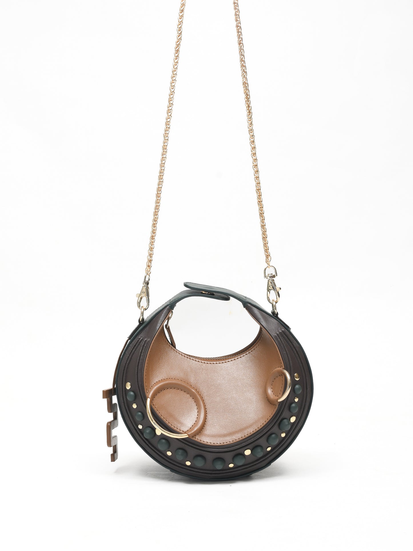 Halo Bag - Tan, Brown & Bottle Green