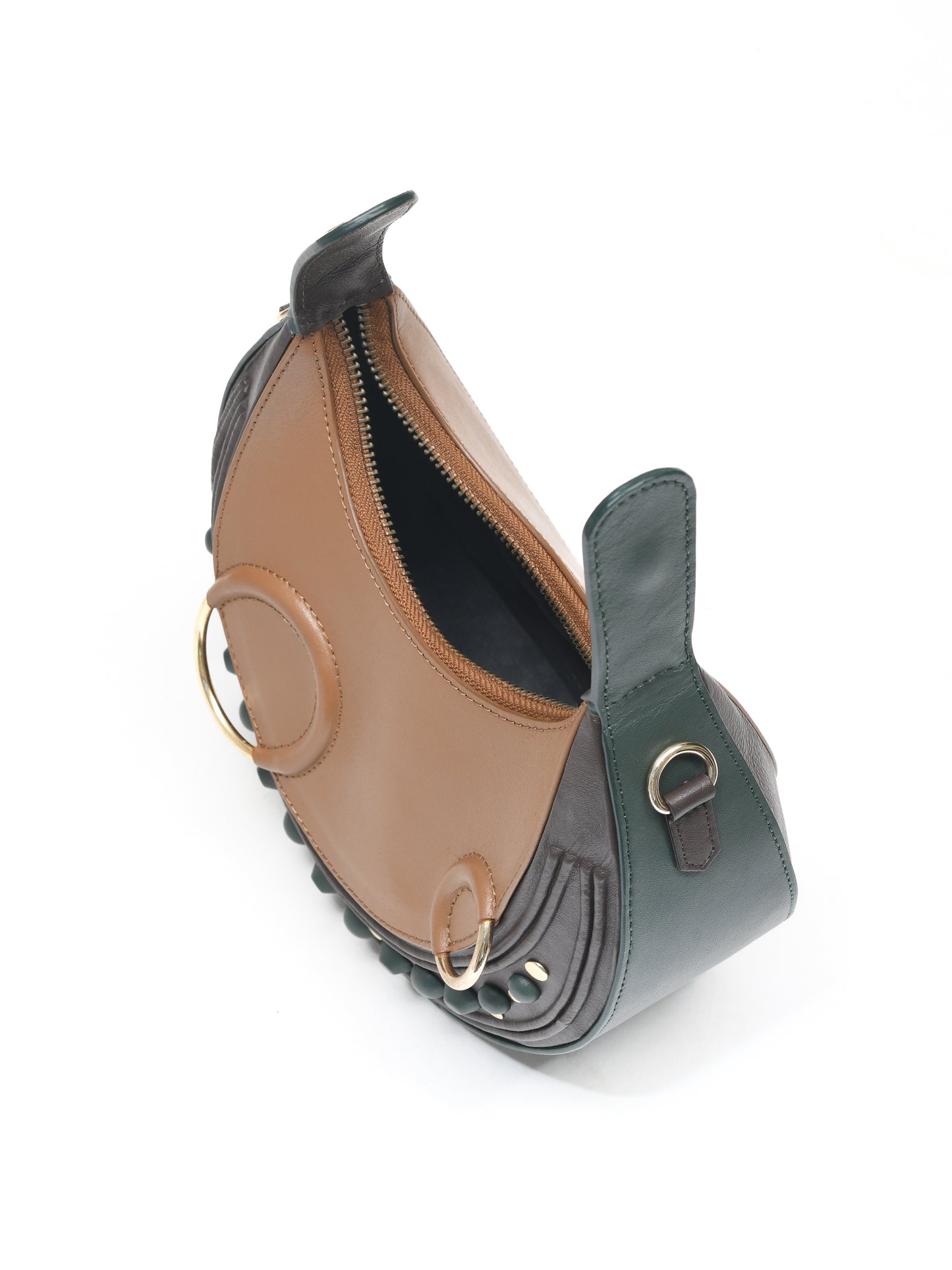 Halo Bag - Tan, Brown & Bottle Green