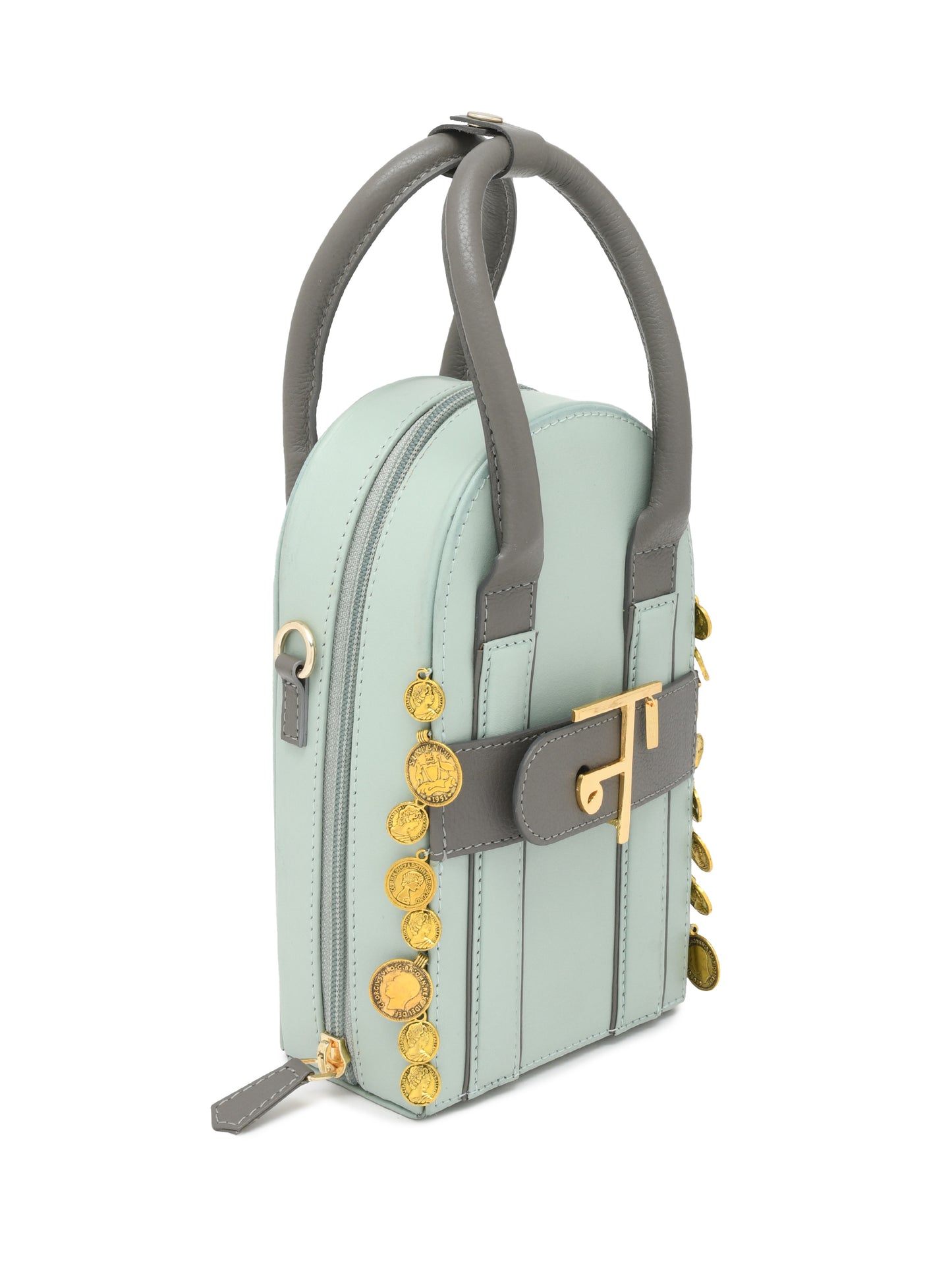Sunlit Moon Bag - Mint & Grey