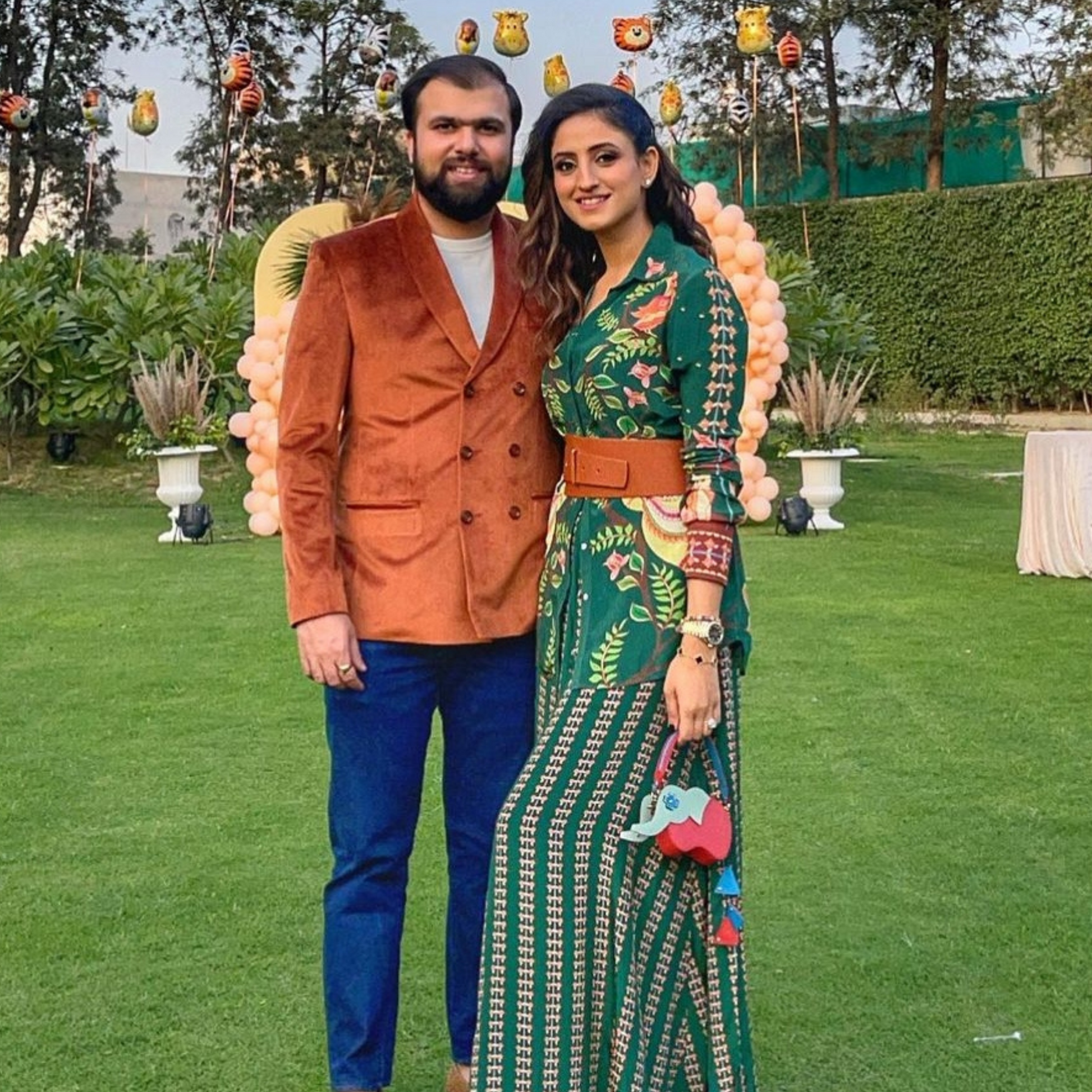 Flower Eye Hathi Batua Bag -Red