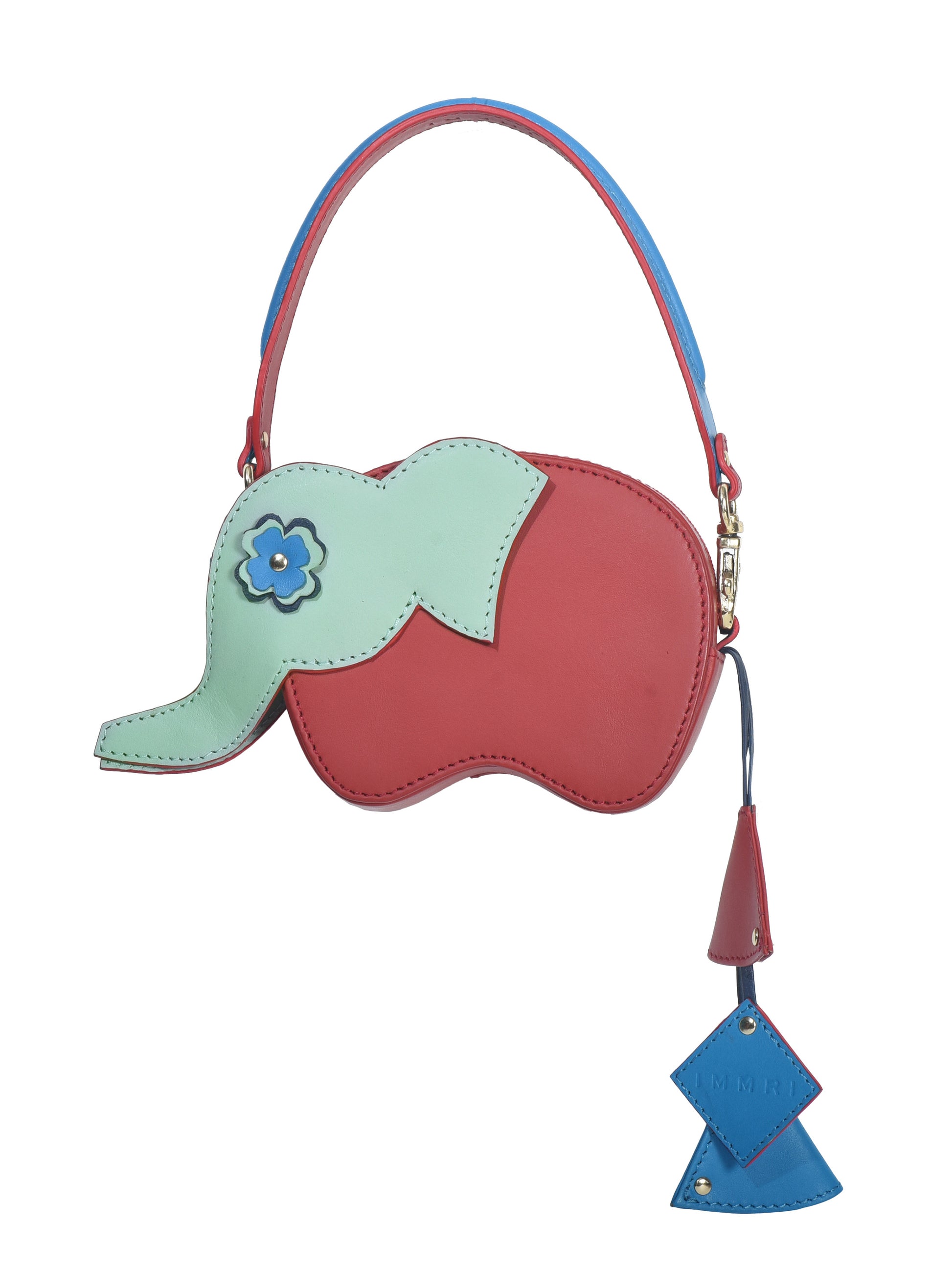 Flower Eye Hathi Batua Bag -Red