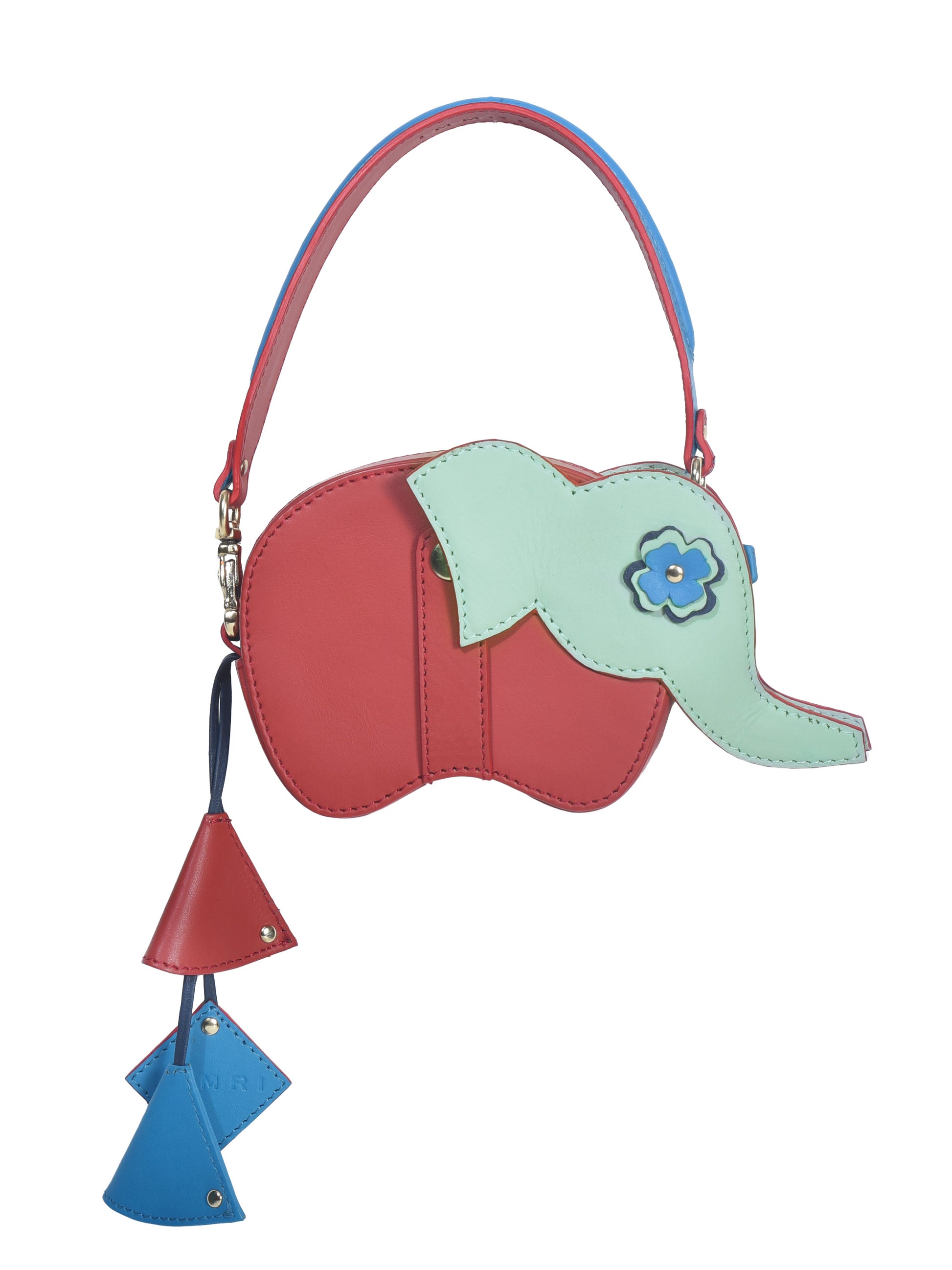 Flower Eye Hathi Batua Bag -Red