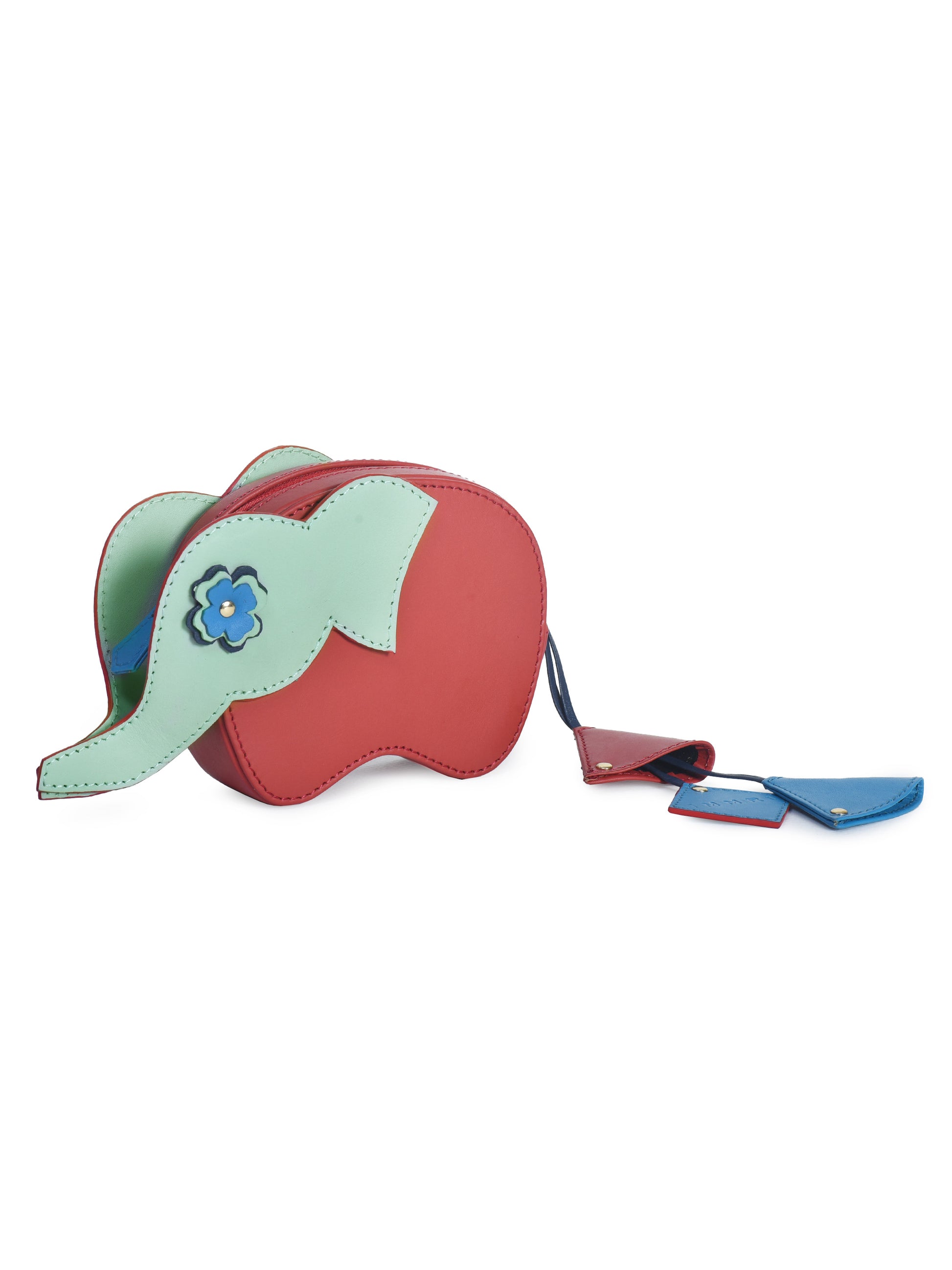 Flower Eye Hathi Batua Bag -Red