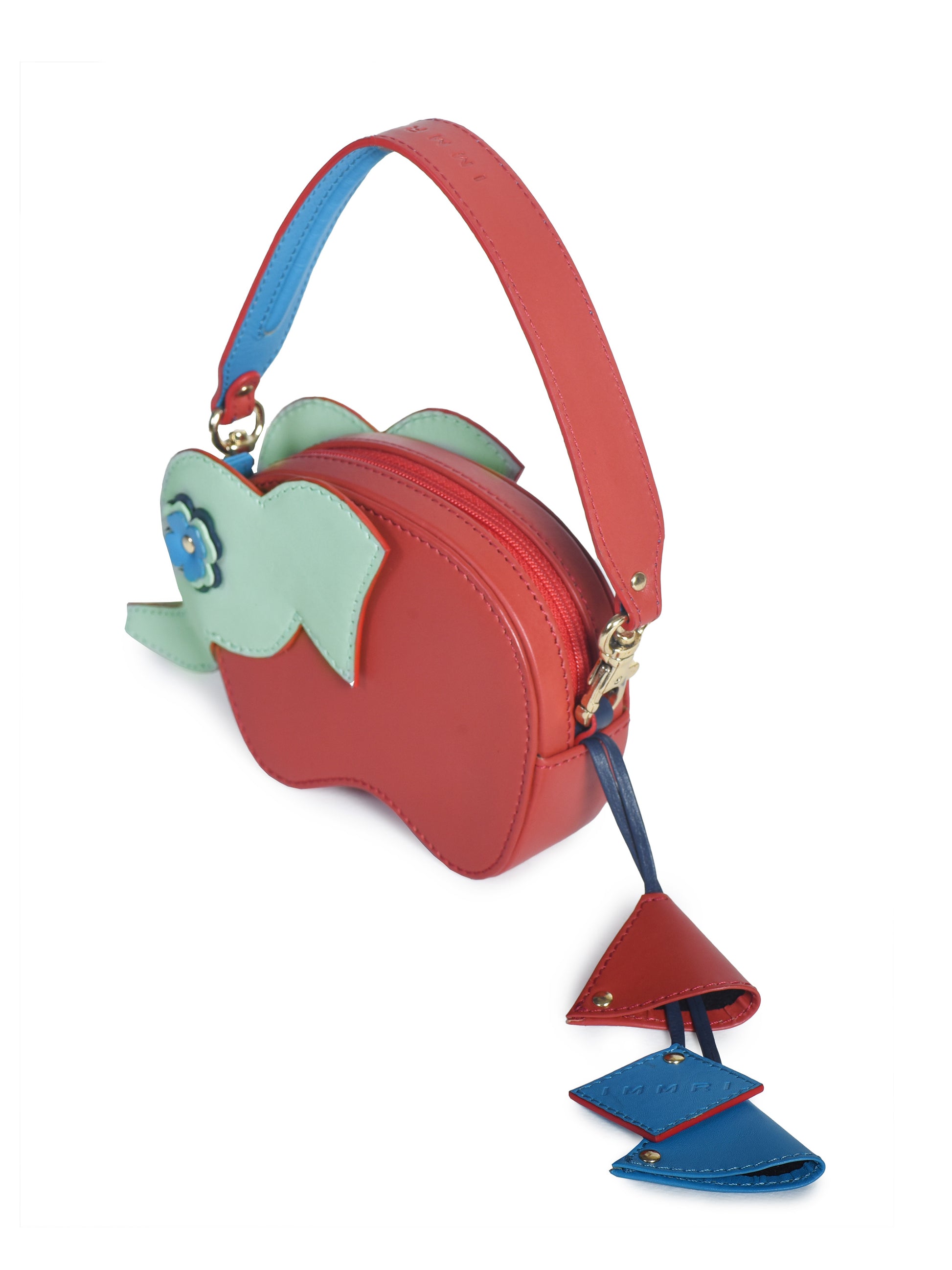 Flower Eye Hathi Batua Bag -Red