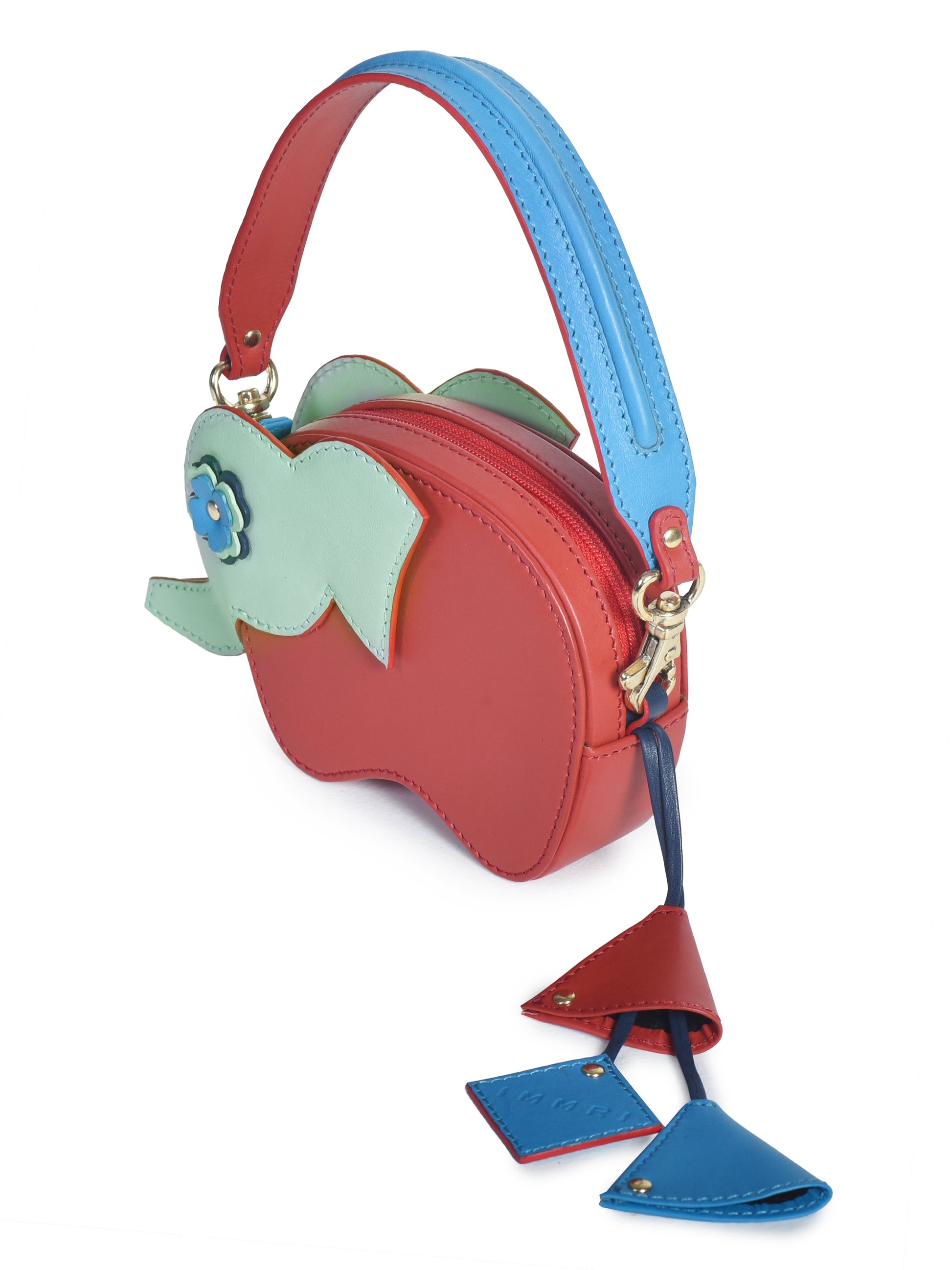 Flower Eye Hathi Batua Bag -Red