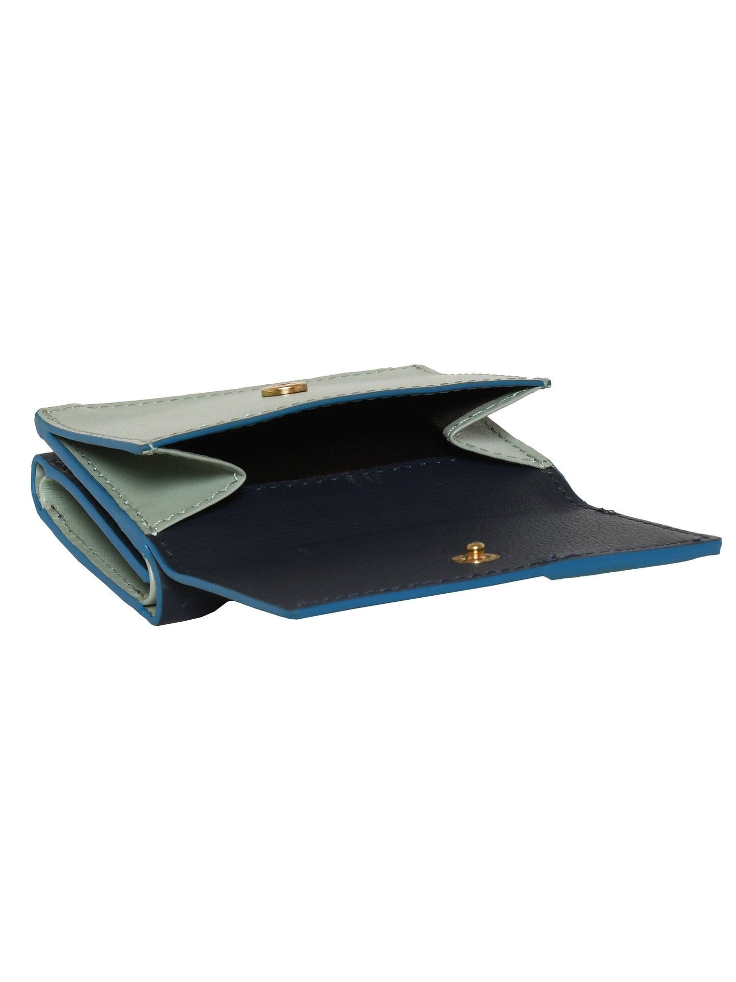 Trifold Wallet for Women- Mint Green/Blue