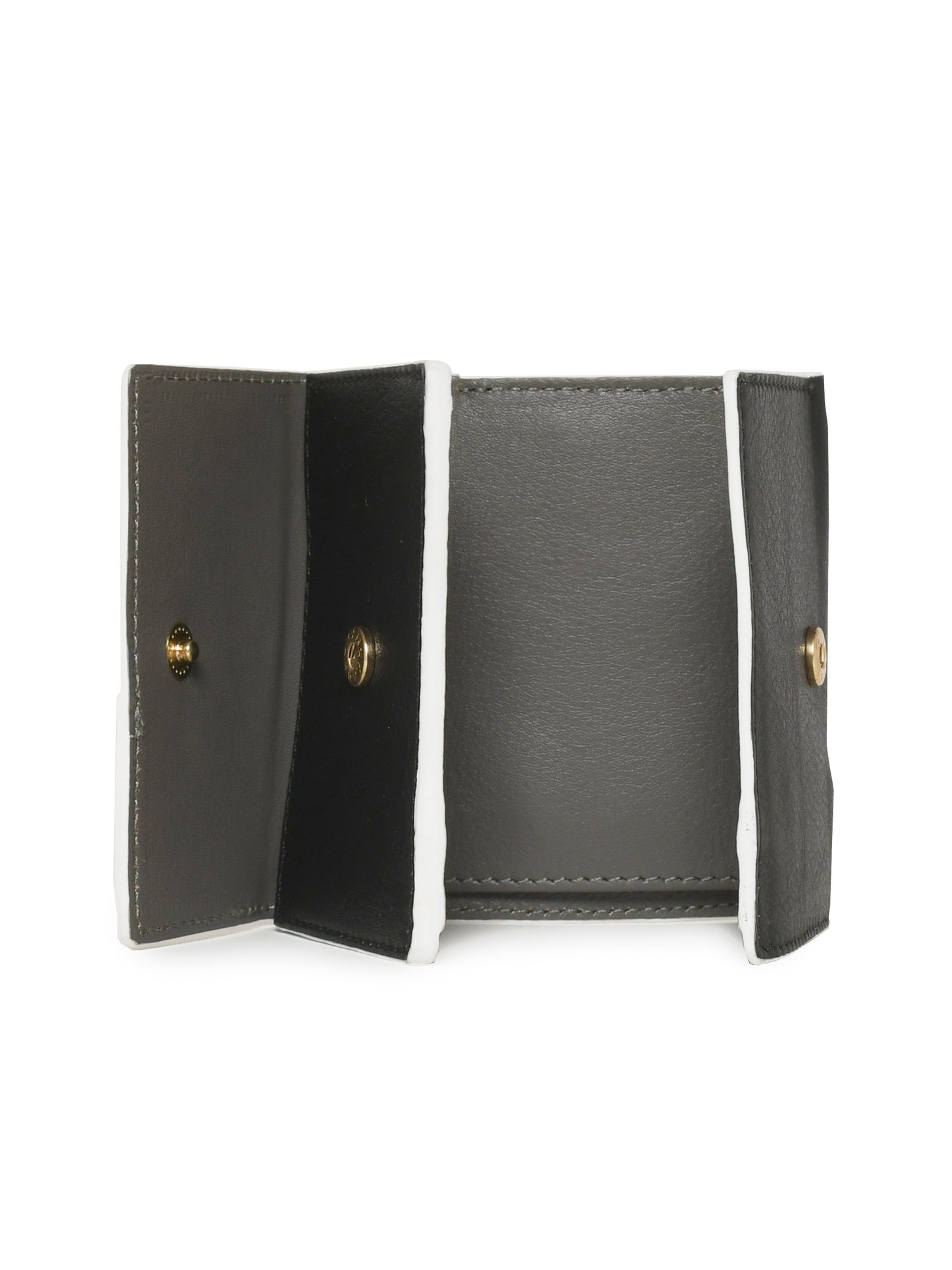 Trifold Wallet for Women- Grey/Black