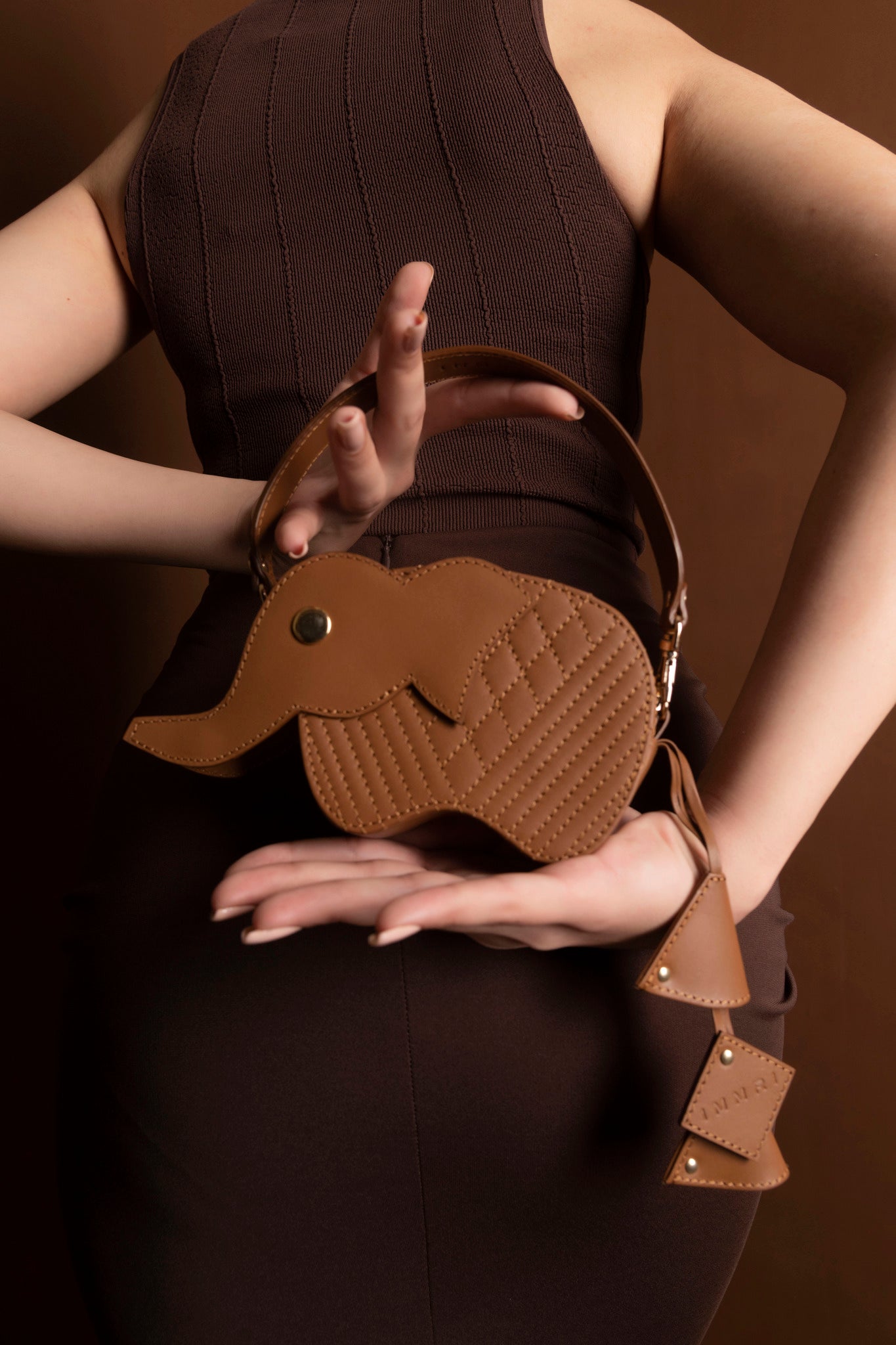 Hathi Batua Bag Mini Tan1