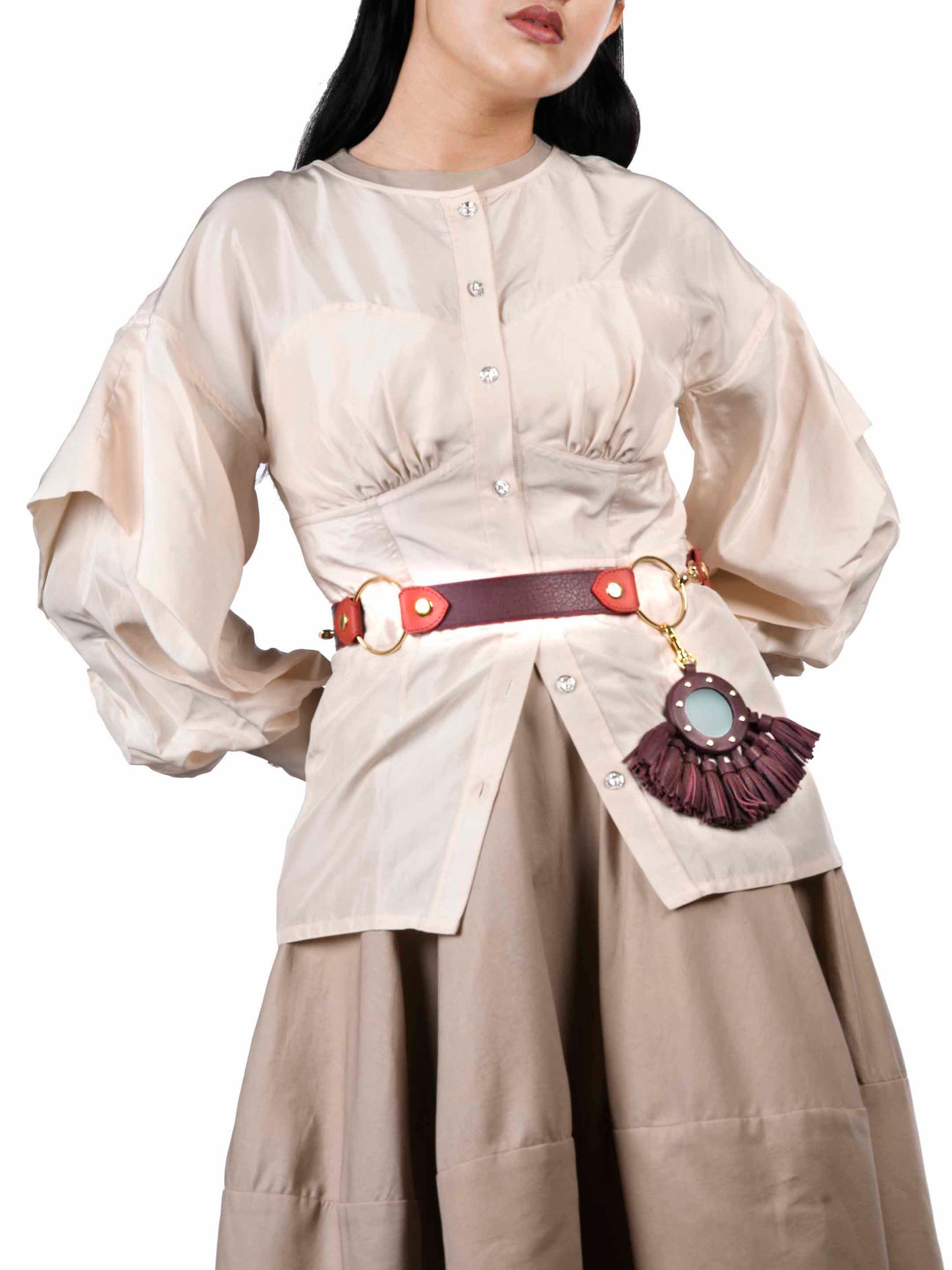 Strap Belt with Aaina Charm