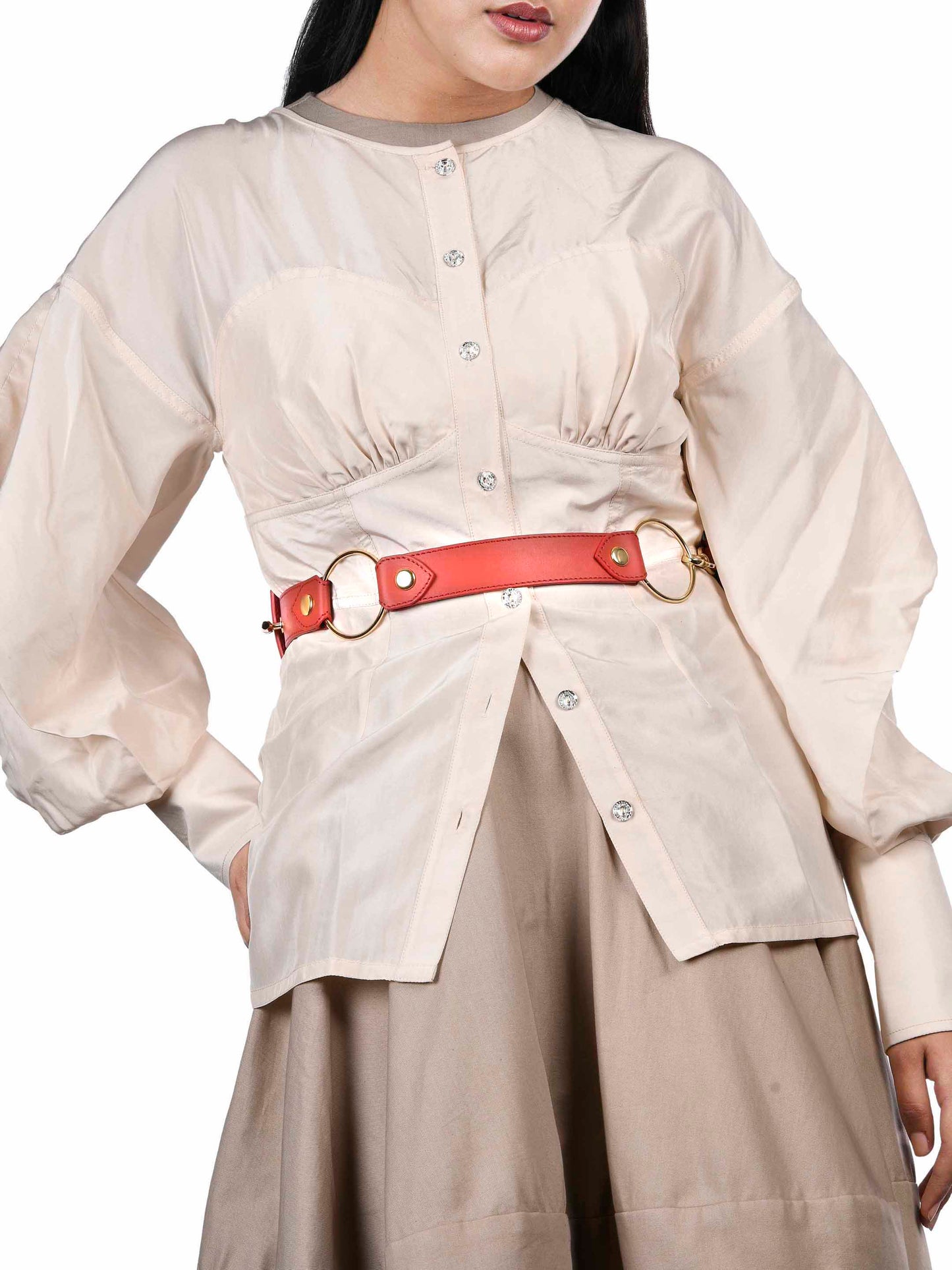 Reversible Strap Belt- Red & Burgundy