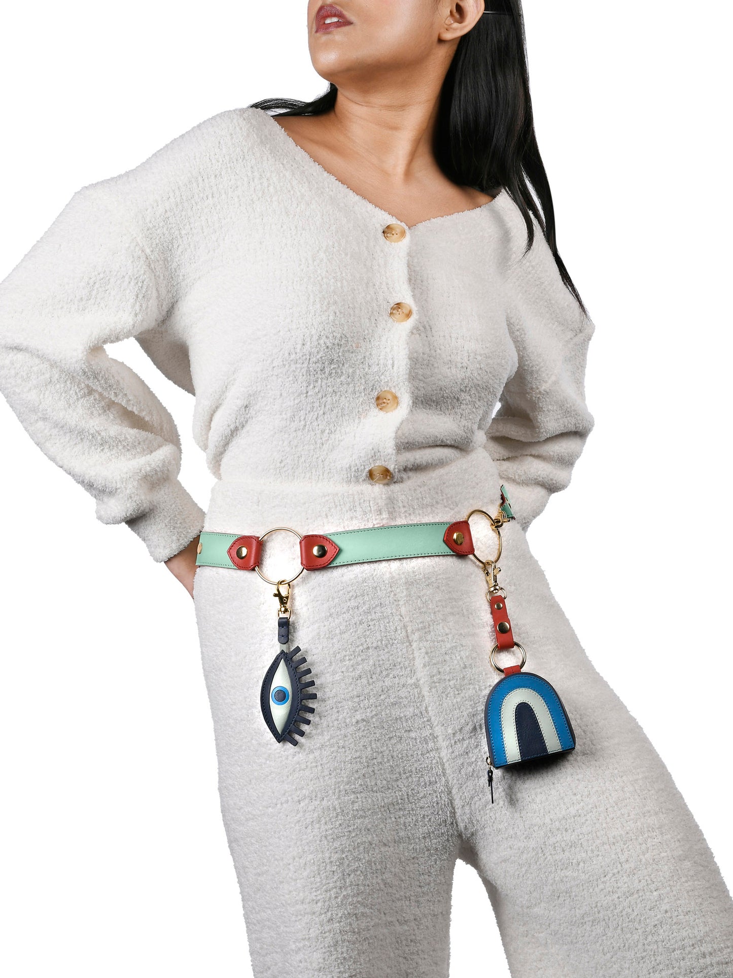 Strap Belt and Earpod Case with Evil Eye Charm