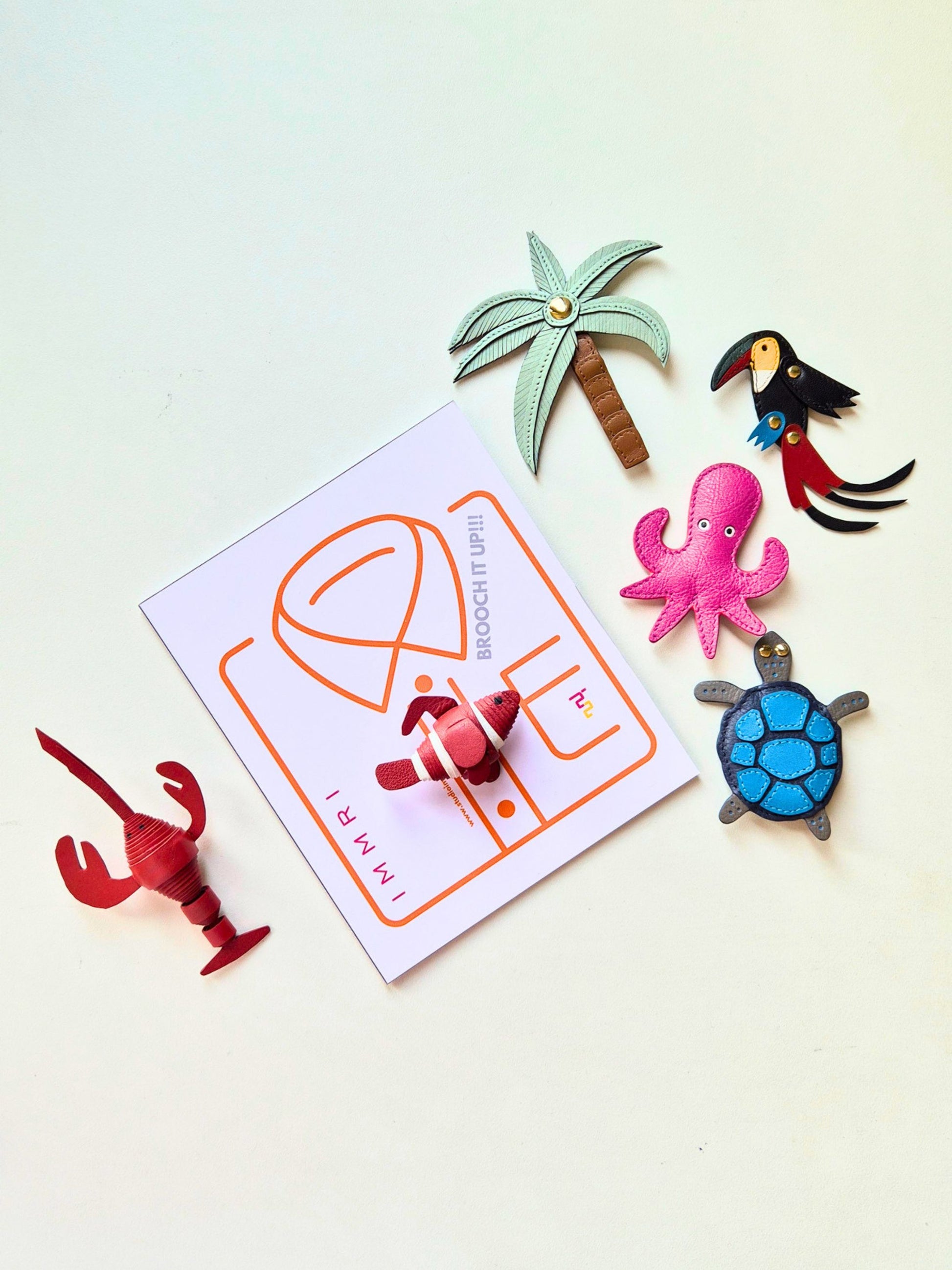Pool Party Brooches- Set of 5