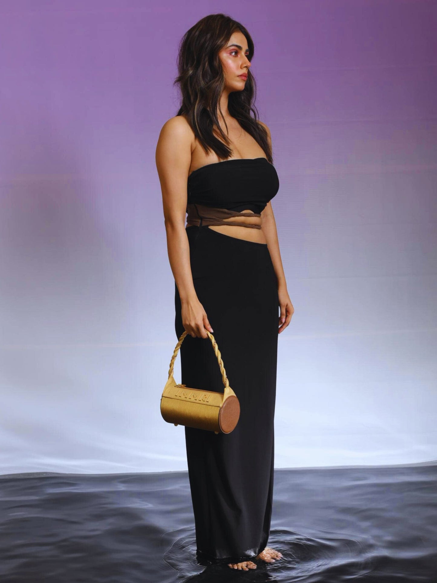 Cylindro Bag - Gold & Tan