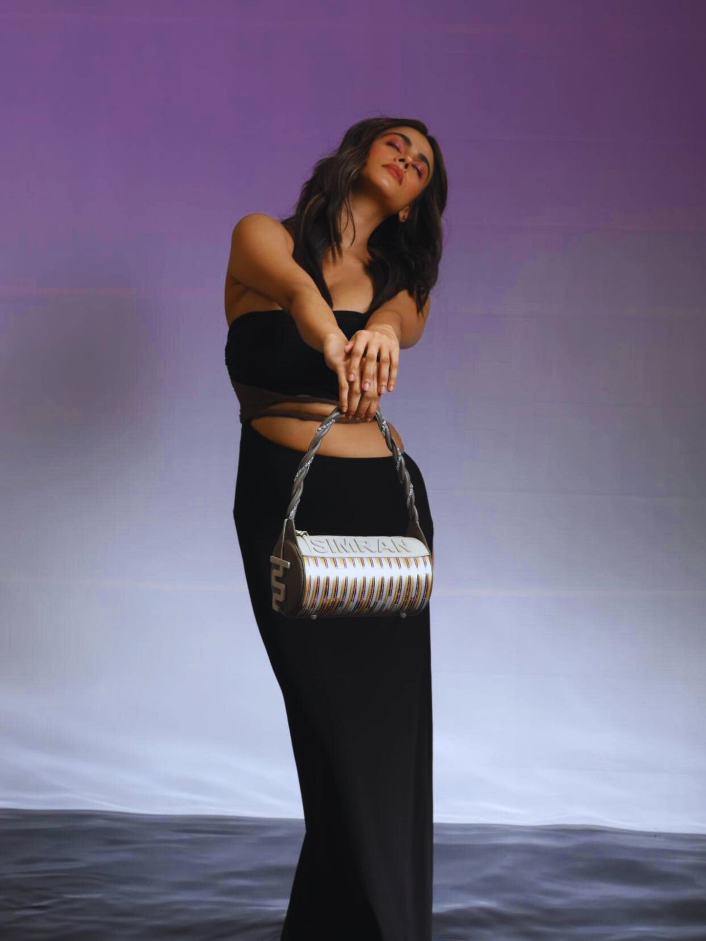 Cylindro Bag - Grey, Pink, Gold & Silver