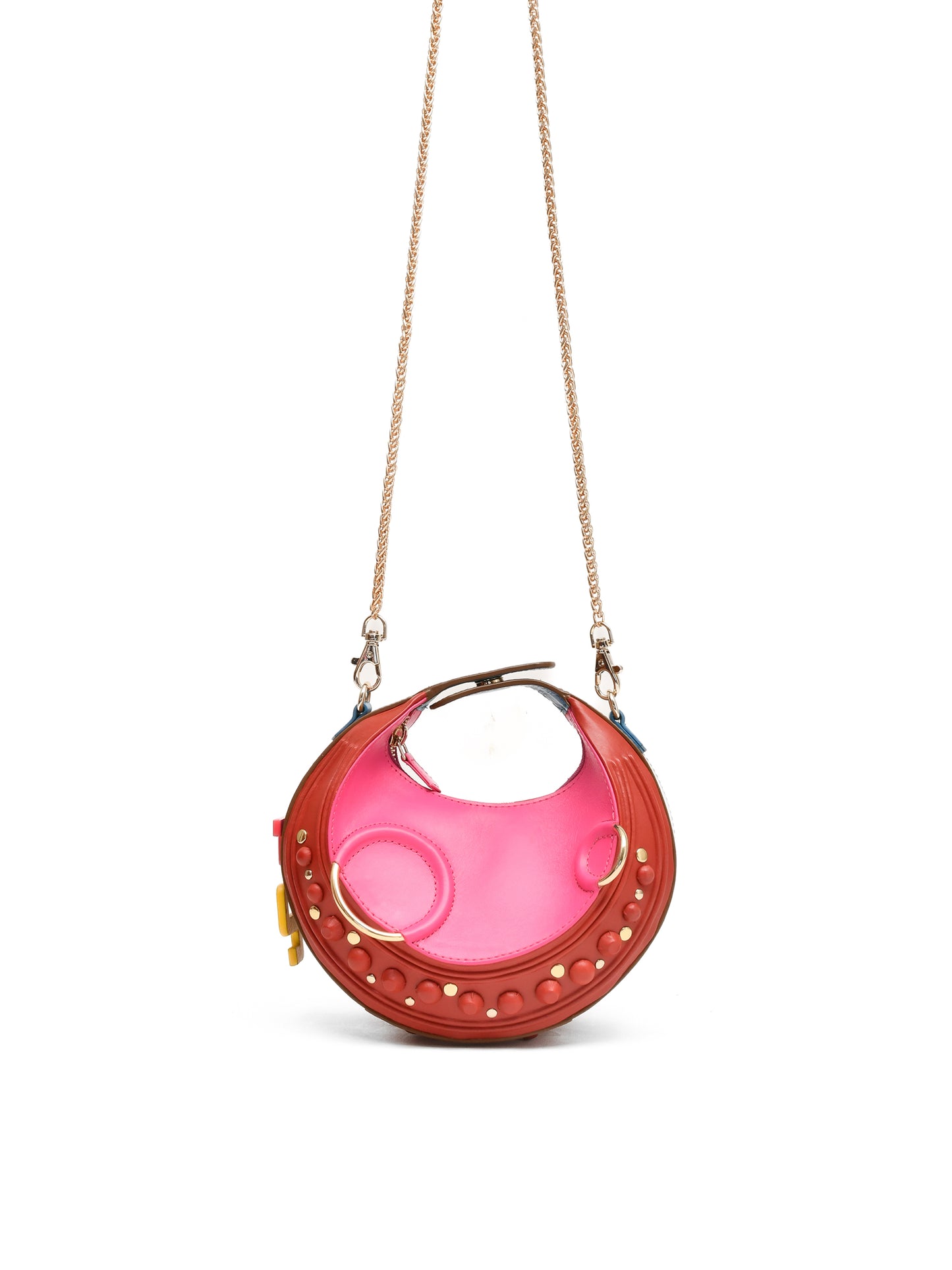 Halo Bag - Pink, Red & Tan