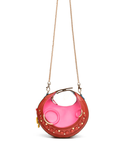 Halo Bag - Pink, Red & Tan