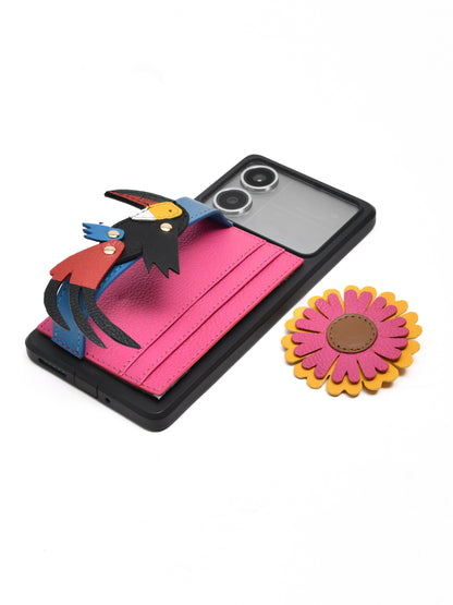 Clip-On Charm Card Case in Pink