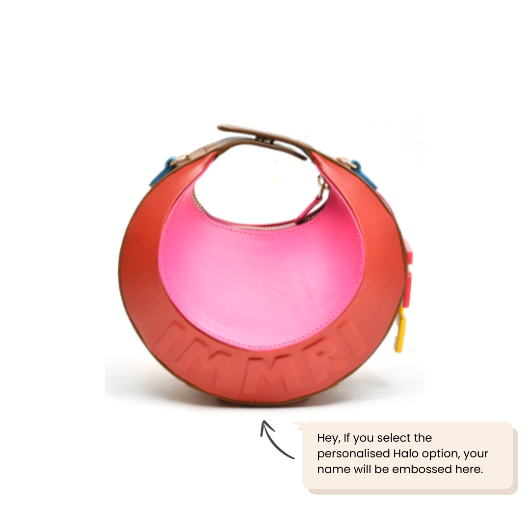 Halo Bag - Pink, Red & Tan