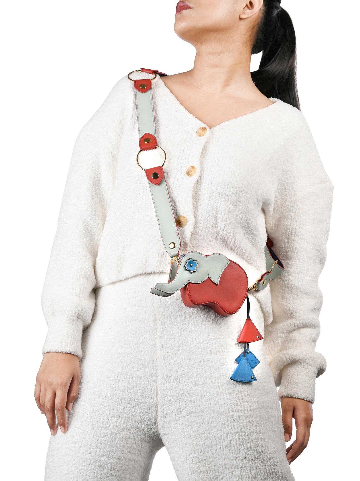 Red Hathi Batua Bag and Strap Belt