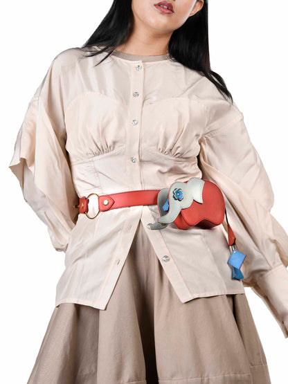 Red Hathi Batua Bag and Strap Belt